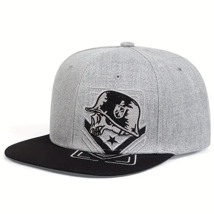 Unisex Skeleton Embroidery Snapback Cap Women Outdoor Sports Flat Hats Men