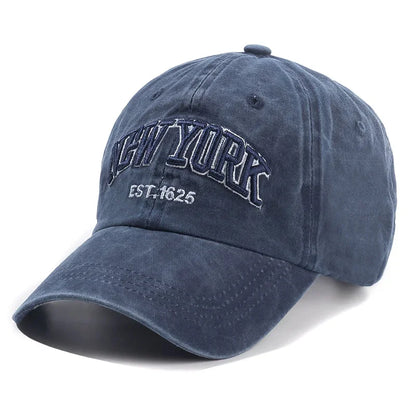 New York Washed Cotton Cap For Men Women