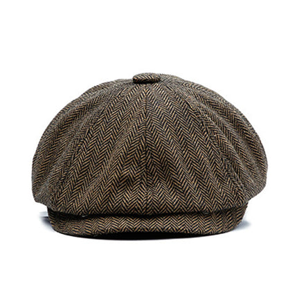 Vintage Newsboy Cap Unisex Stylish Twill Flat Hat