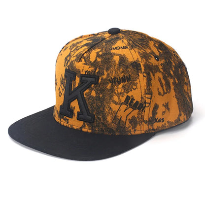 K Letter Hip Hop Baseball Caps For Men