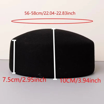 Fashion 100% Wool Top Hat Hard Top Flat Elegant Fedoras Hats