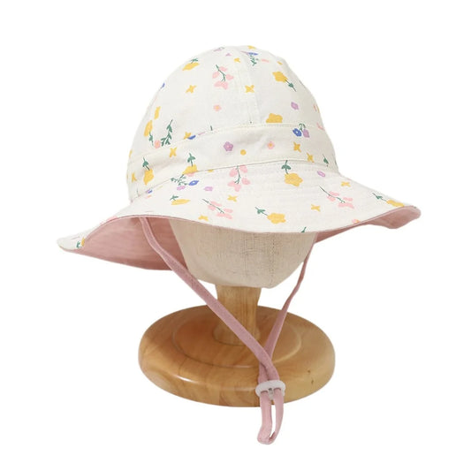 Flower Double Sided Children Bucket Hats Summer Baby Hat