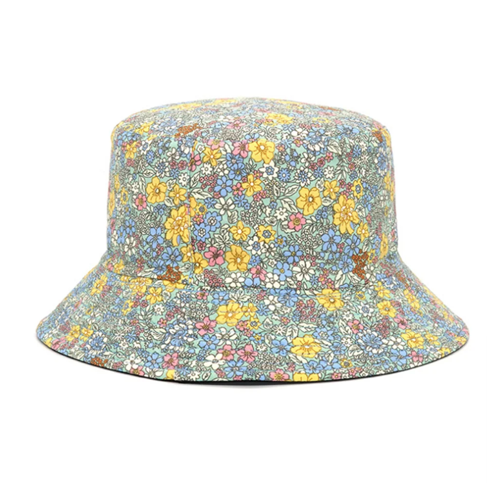 Spring Summer Small Floral Print Bucket Hat