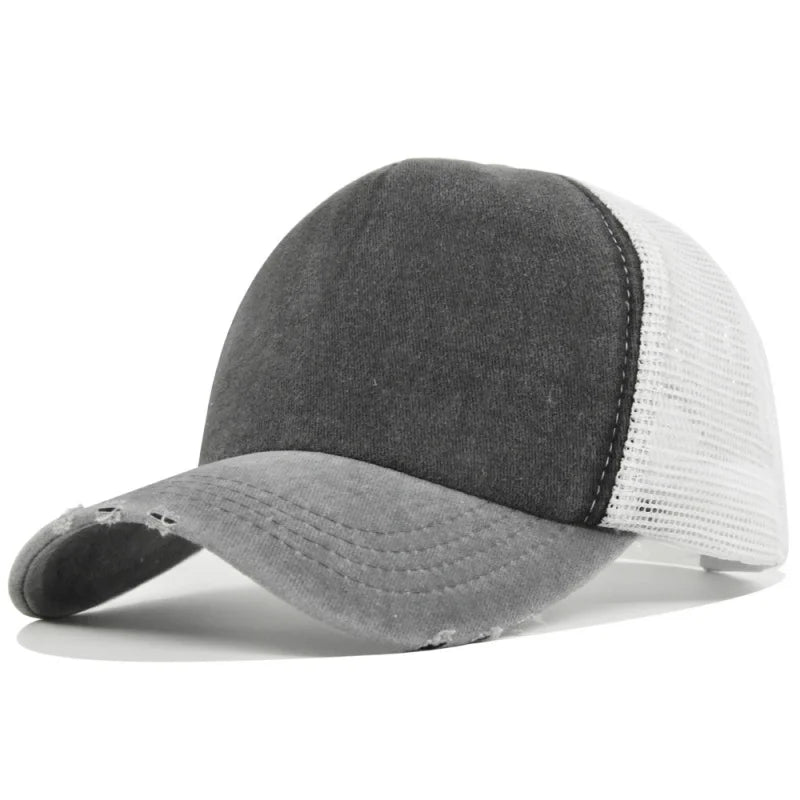 Unisex Color Block Broken Style Baseball Hats