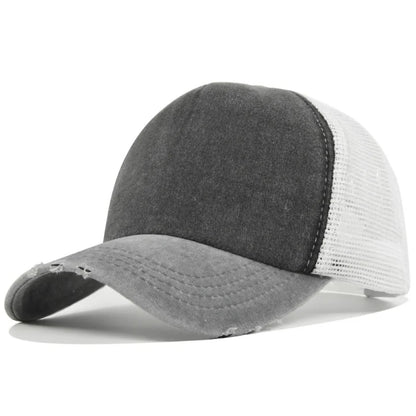 Unisex Color Block Broken Style Baseball Hats