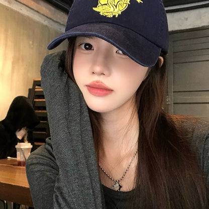 Men Women Korean Letter embroidery Baseball Hats