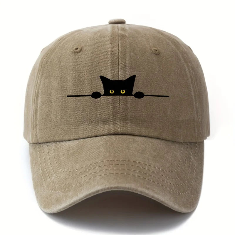 Retro Cartoon Cat Printed Baseball Cap for Men and Women Outdoor Activities