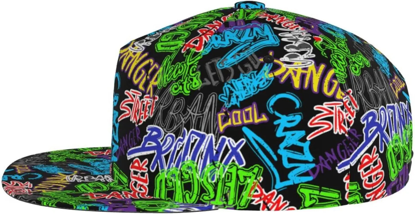 Funny Graffiti Snapback Hat for Men Women Unisex Hip Hop