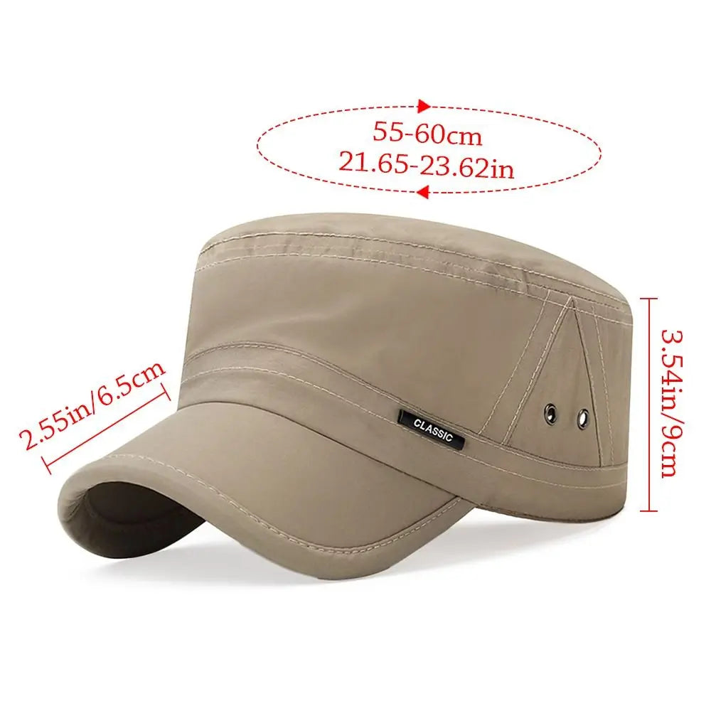 New Men Unisex Hat Baseball Cap Cotton Cadet Hat Breathable Combat Fishing Flat