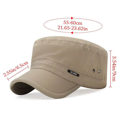 New Men Unisex Hat Baseball Cap Cotton Cadet Hat Breathable Combat Fishing Flat