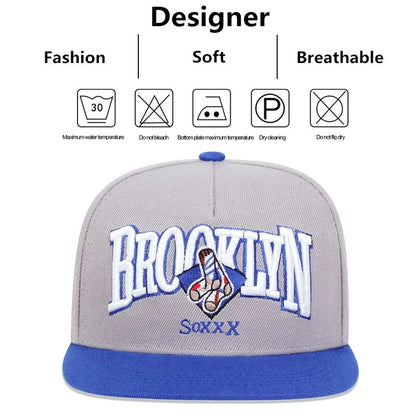 Brooklyn Socks Embroidery Snapback Cap Summer Leisure