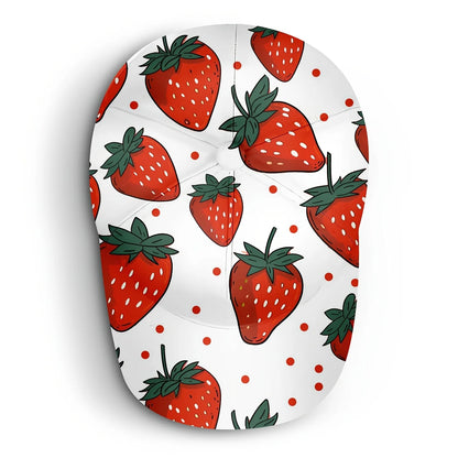 Unisex Strawberry Print Baseball Cap With Full-Body Strawberry Pattern Adjustable