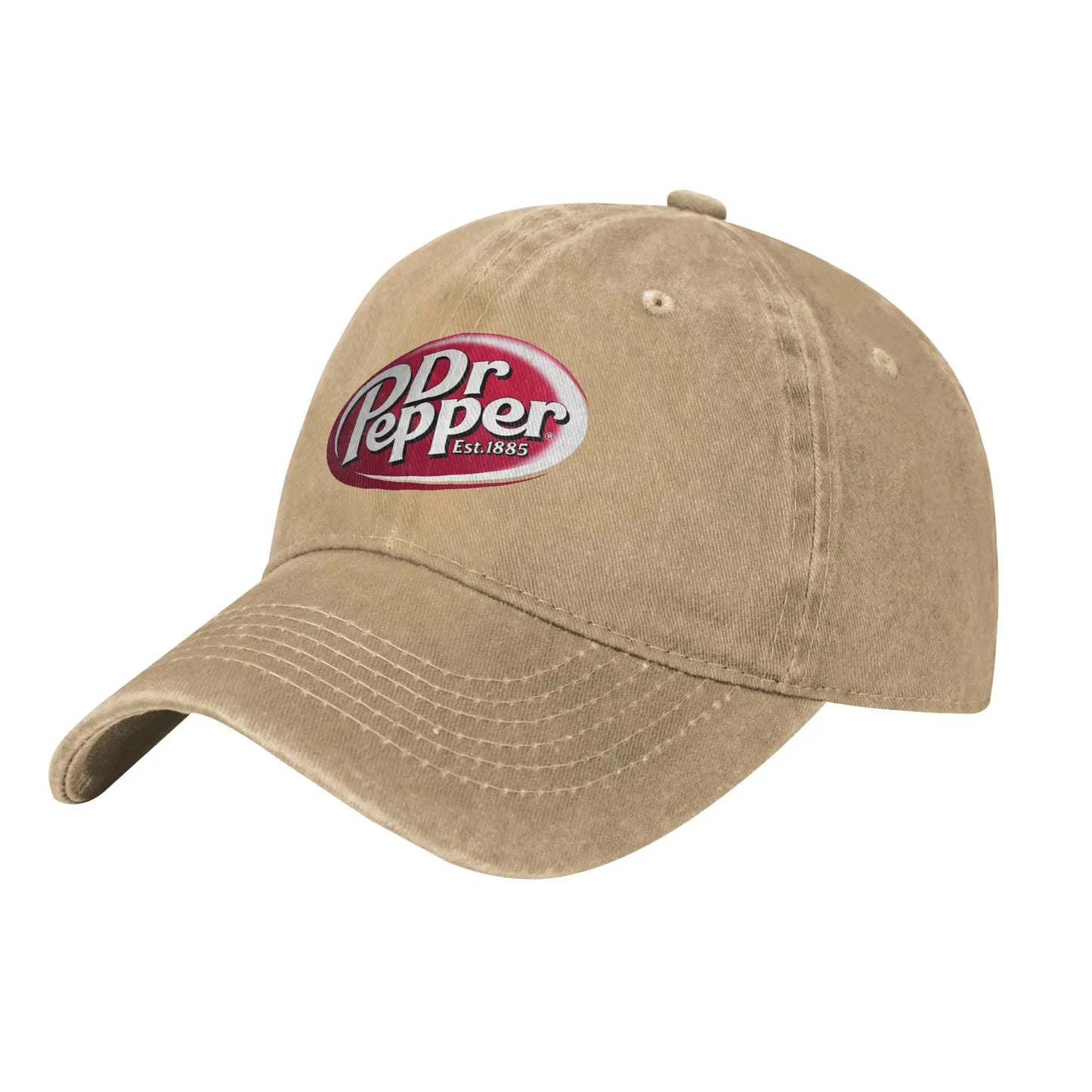 Dr Pepper Letter Baseball Cap Casual Distressed Washed Drink Baseball Hat for Men Women