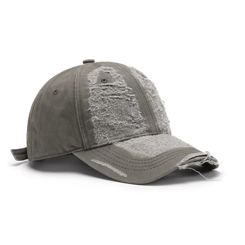 Washed Soft-Top Distressed Men's Large-Head Circumference Baseball Cap