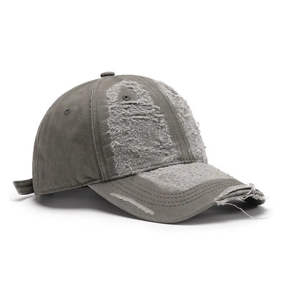 Washed Soft-Top Distressed Men's Large-Head Circumference Baseball Cap