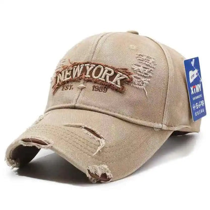Unisex Vintage Washed Ripped Denim Baseball Cap