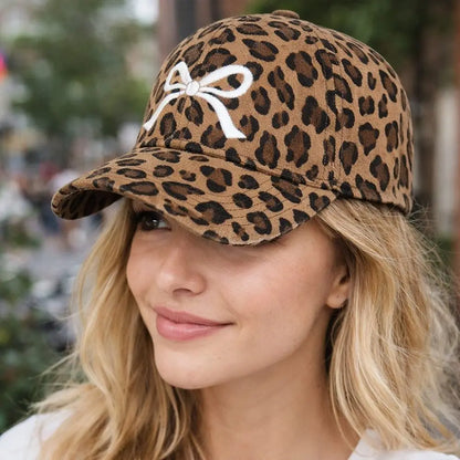 Casual Leopard Print Baseball Cap Butterfly Adjustable