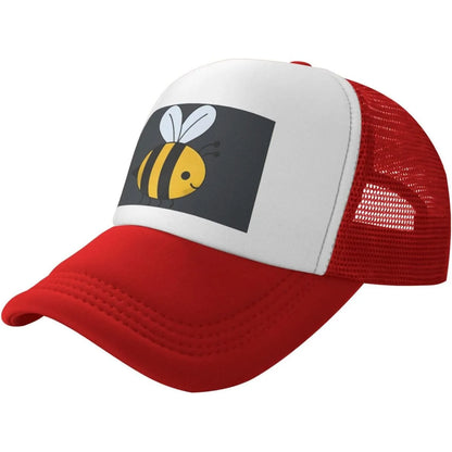 Cute Cartoon Bee Trucker Hat Unisex Polyester Mesh Baseball Cap