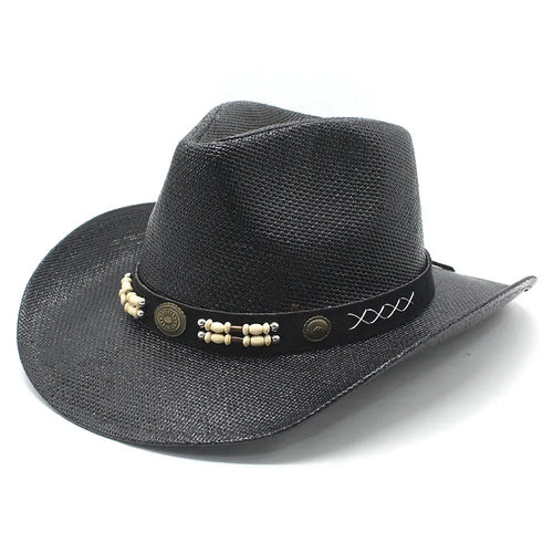 Western Spring Summer Men Women Ethnic Style Rigid Cowboy Straw Hat