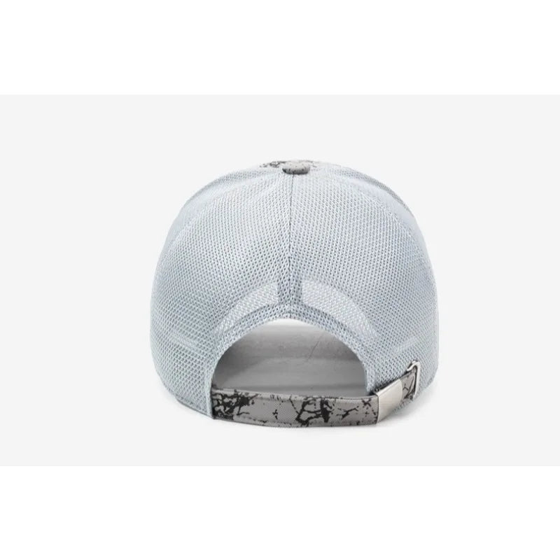 Men Women Camo Stone Print Mesh Trucker Cap