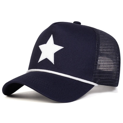 Unisex Five-pointed Star Embroidery Baseball Net Caps Spring Summer