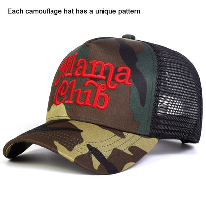 Unisex Mama Club Letter Embroidery Baseball Net Caps Spring and Summer