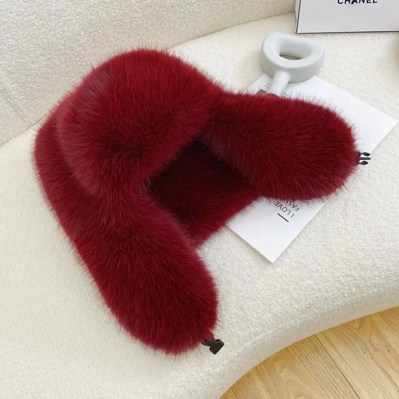 Faux Fur Hats For Women Winter Autumn Fluffy Russian Hat