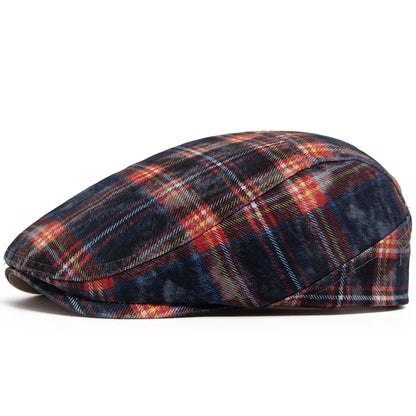 Y2k Plaid Beret Summer Women Hat Vintage Caps For Men