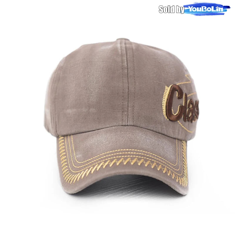 Baseball Cap Korean Style Trendy New Washed Distressed Hat Retro Letter 3D Embroidered Sun Cap