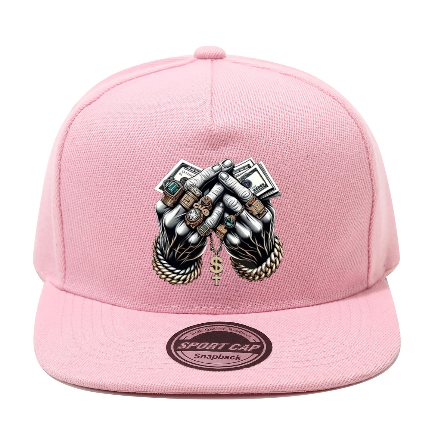 Dollar Sign Jewelry Print Snapback Hat