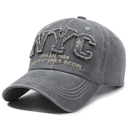 Arrival Vintage Big Letter NYC Baseball Cap Men Cotton Washed Spring Autumn For Women