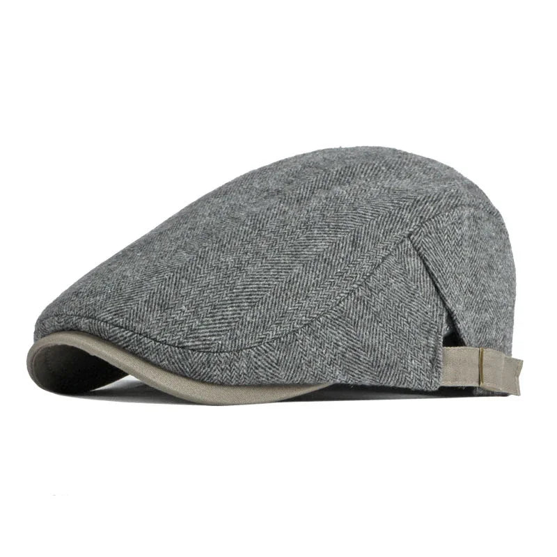 Vintage Tweed Newsboy Cap Casual Driving Flat Cap