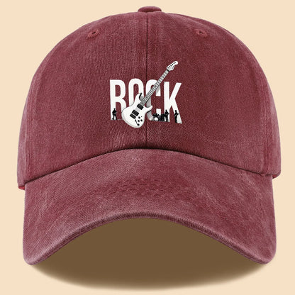 Rock Theme Electric Guitar Print Baseball Cap