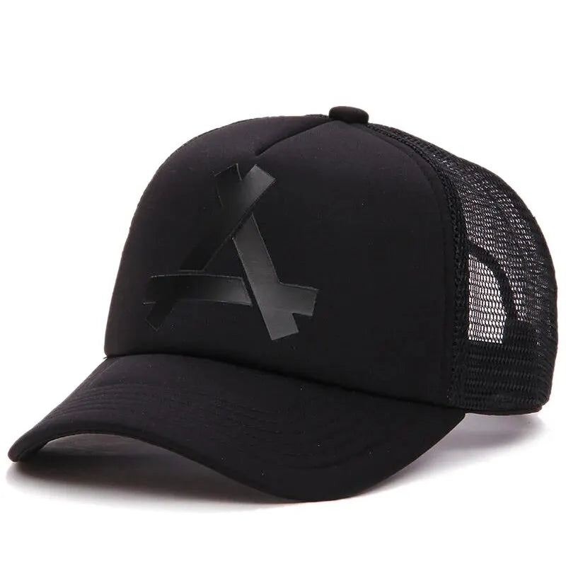 Unisex A- Letter Printing Baseball Net Caps Hip Hop Cap Spring and Summer