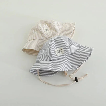 New Panama Summer Striped Children Bucket Hat Baby Boys And Girls Beach