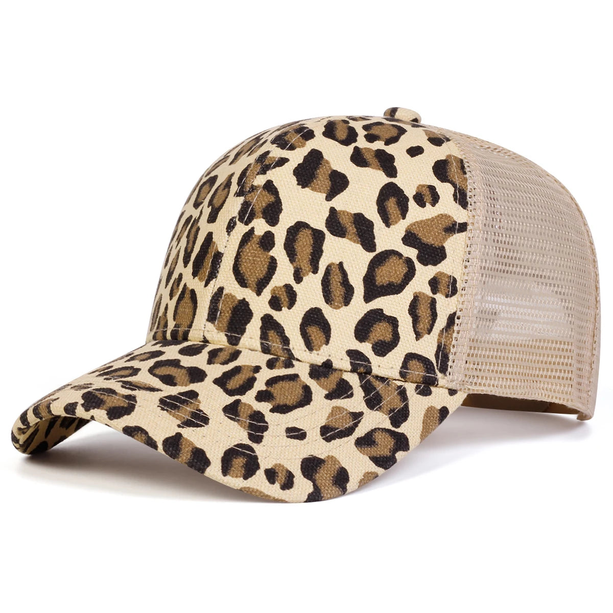 Unisex Leopard Print Baseball Net Caps Adjustable Casual Hats