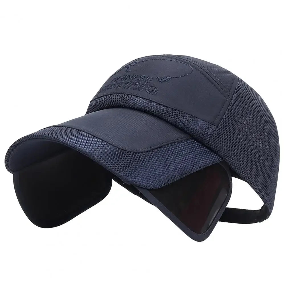 Adjustable Sun Visor Hat Retractable Brim Fishing Cap Quick-Drying Breathable Mesh