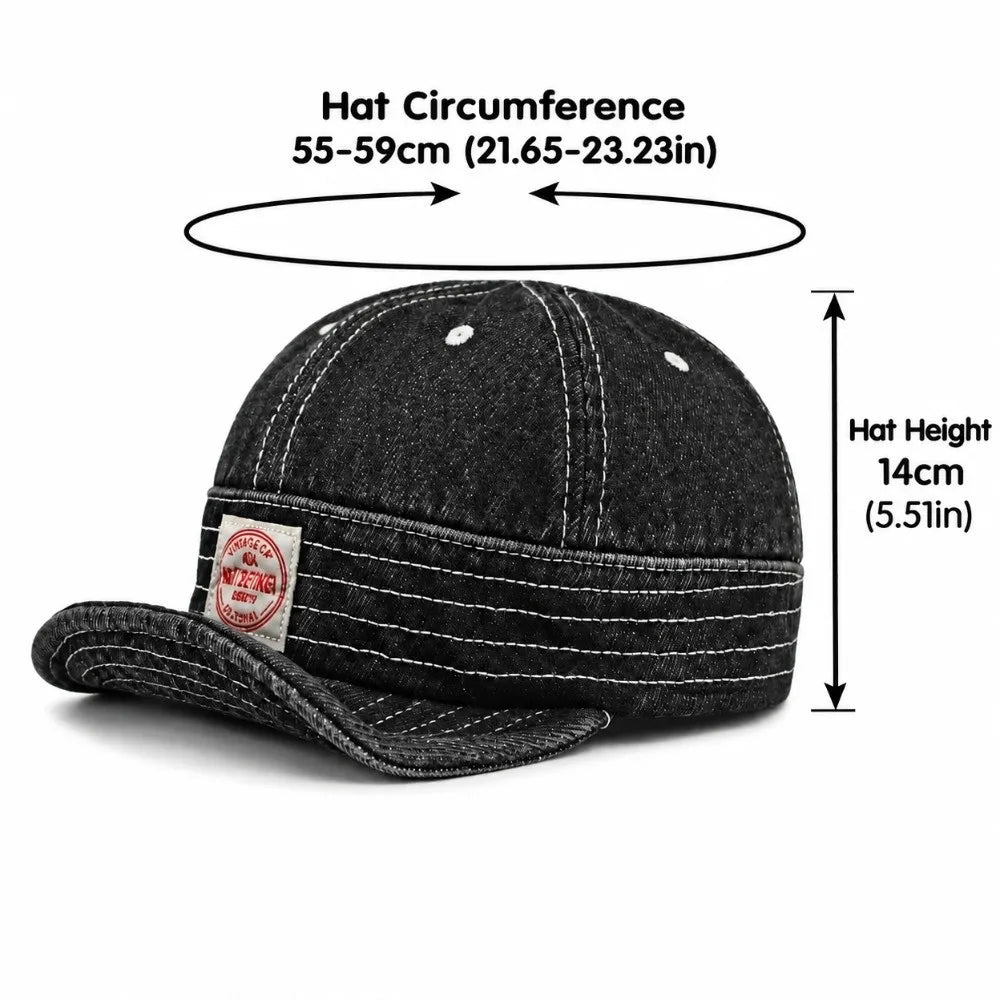 Casual Washed Denim Denim Baseball Cap Breathable Adjustable Sun Hat