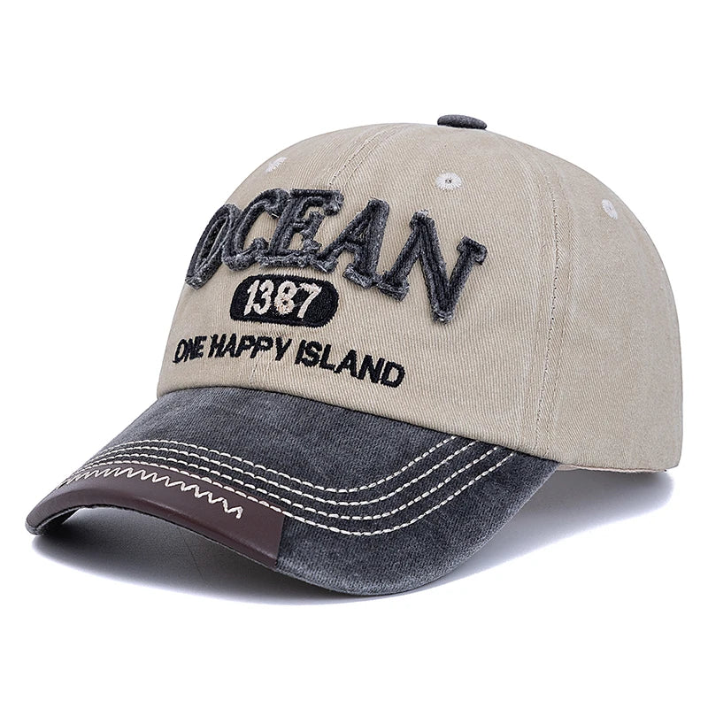 Unisex Baseball Cap Ocean 1387 Letter Embroidery Dad Hat Women Men