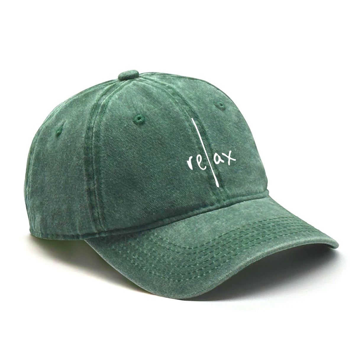 Washed Cotton Snapback Baseball Hat Artistic Text Relax Snapback Hat