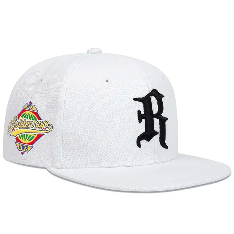 Gothic Letter R Embroidery Hip-hop Hats Spring and Autumn