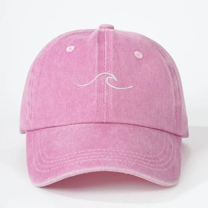 Simple Wave Ripple Embroidery Baseball Cap