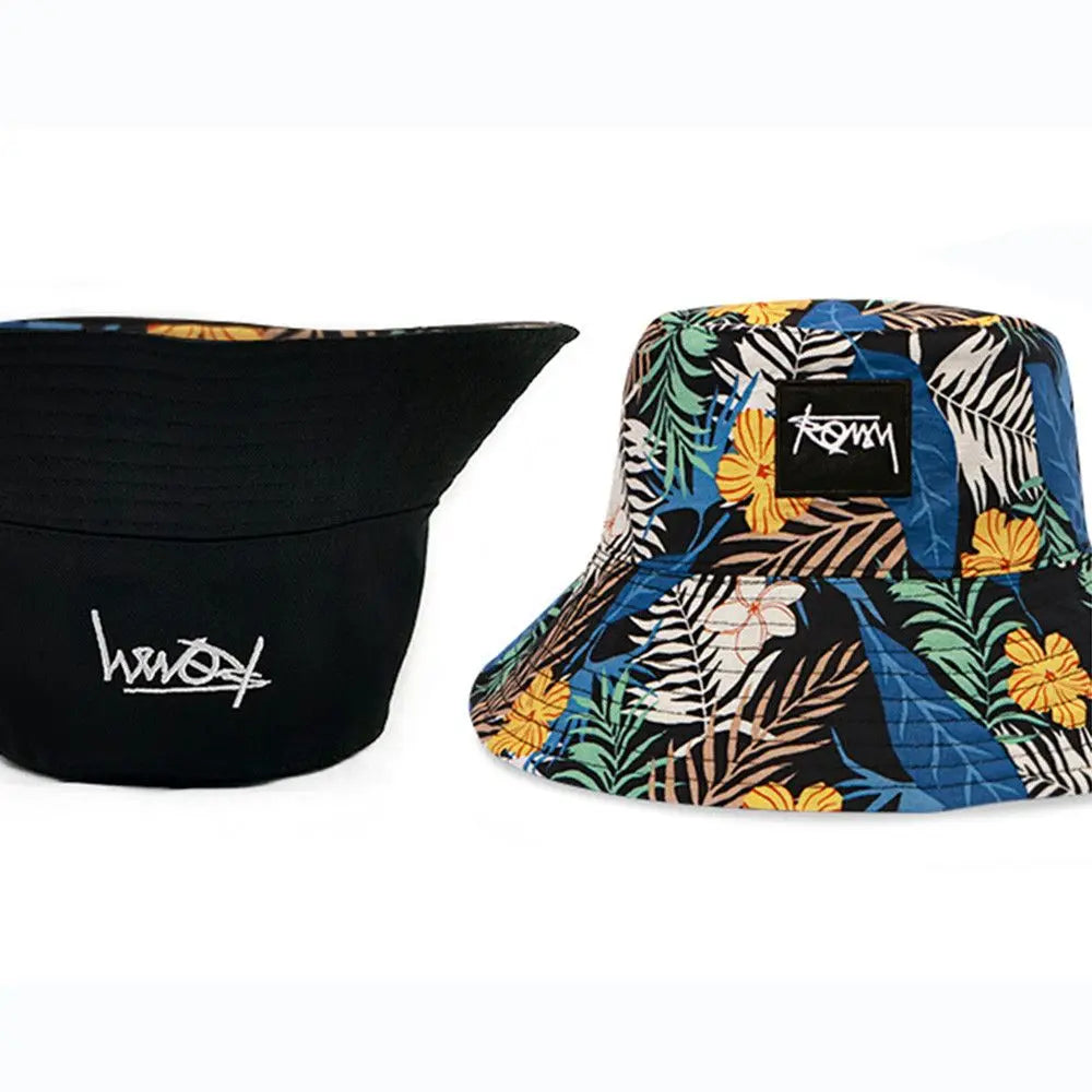 Summer Basin Cap Hip Hop Hat Double Sided Bucket Hat Fishing Fisherman Hat Pattern Packable Sun Protection
