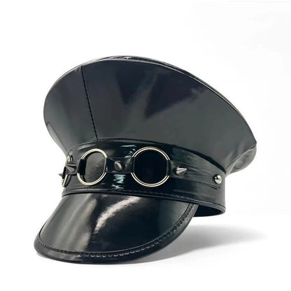 Steampunk Leather Gothic Captain Hat