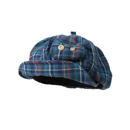 Retro Korean Style Japanese Button Hat Short Brim