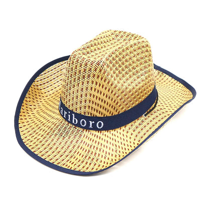 Men Retro Western Cowboy Straw Sun Hat For Outdoor