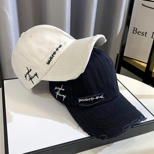 Celebrity Fashion Embroidery Hole Sunscreen Baseball Cap Women