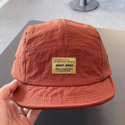 Quick-Drying Japanese Style Short Brim Retro Five-Panel Hat Baseball Cap