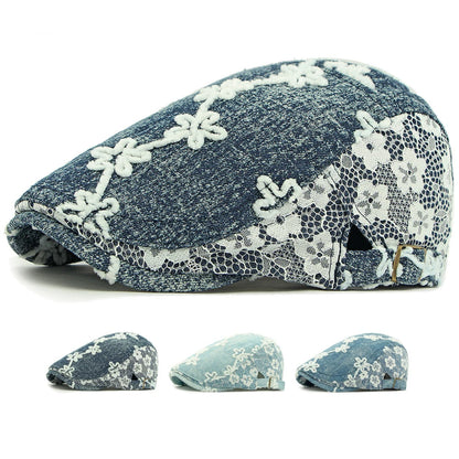 Men Women Flower Artist Painter Beret Hat