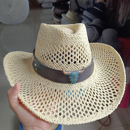 Woven Hard Summer Sapphire Accessories Neutral Cowboy Hat